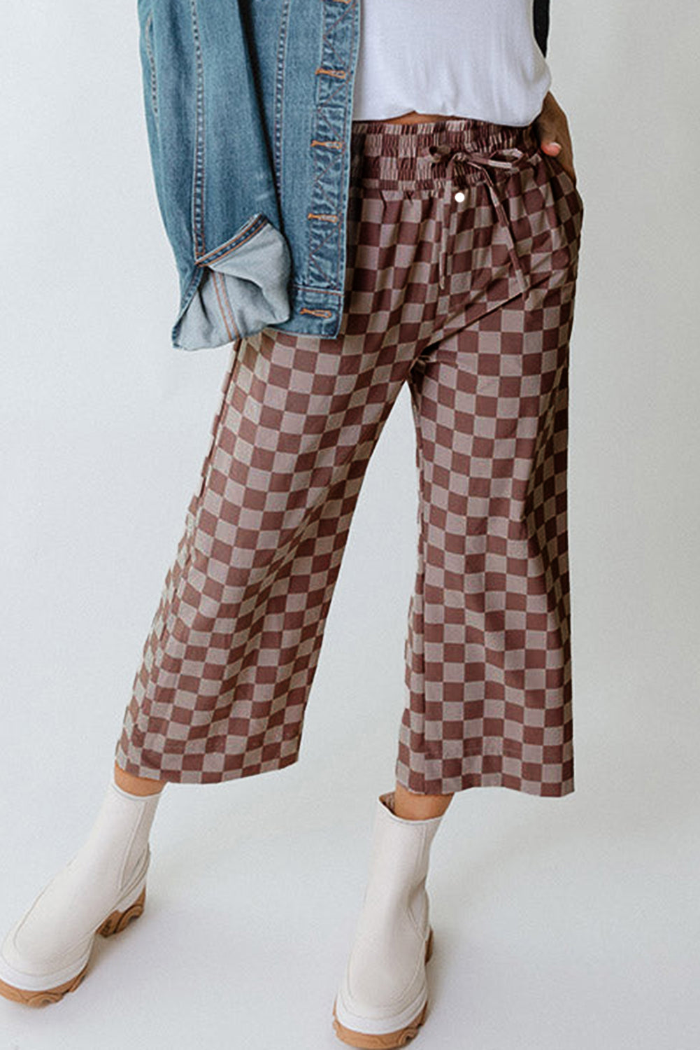 Amber Checkerboard Crop Pants