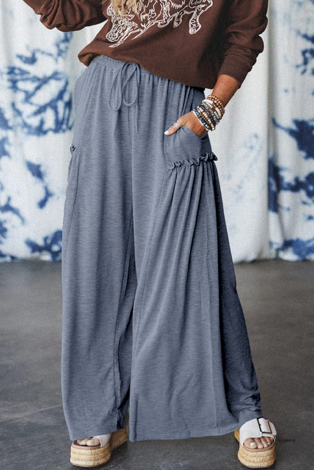 Helene Wide Leg Frill Pants
