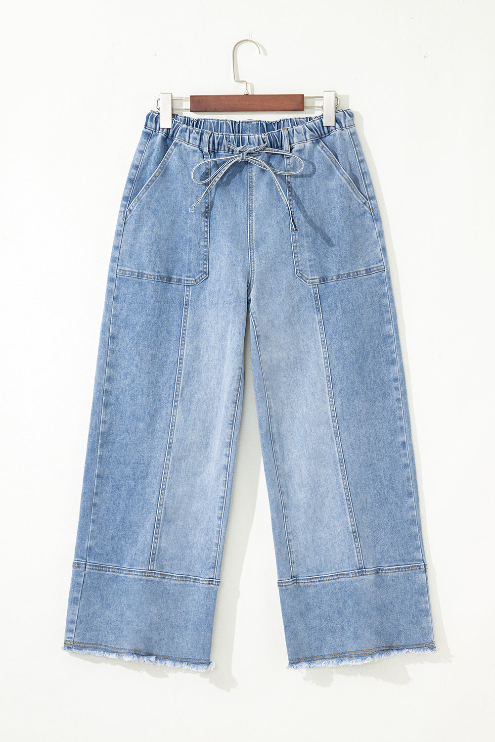 Beau Drawstring Wide Leg Denim Pants