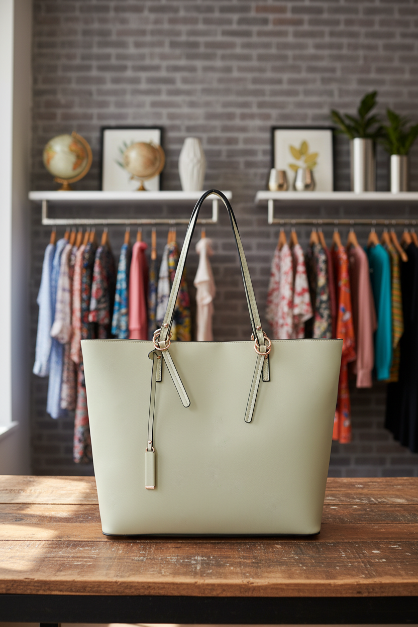 Iris Soft Vegan Leather Tote - Sage
