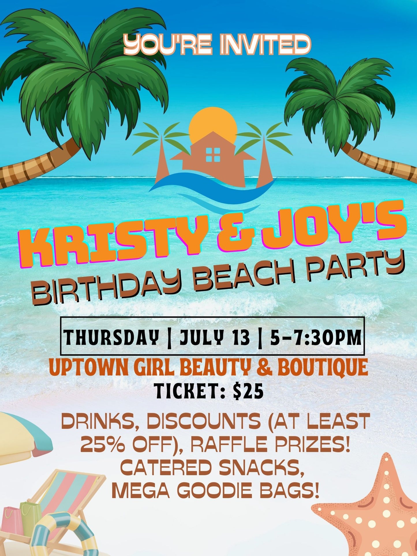 Birthday Beach Party Ticket