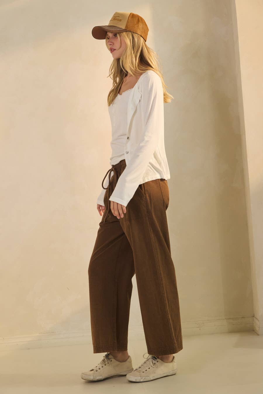 Brooke Wide Leg Pants - Chocolate