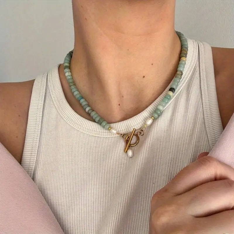 Aquamarine Beaded Necklace