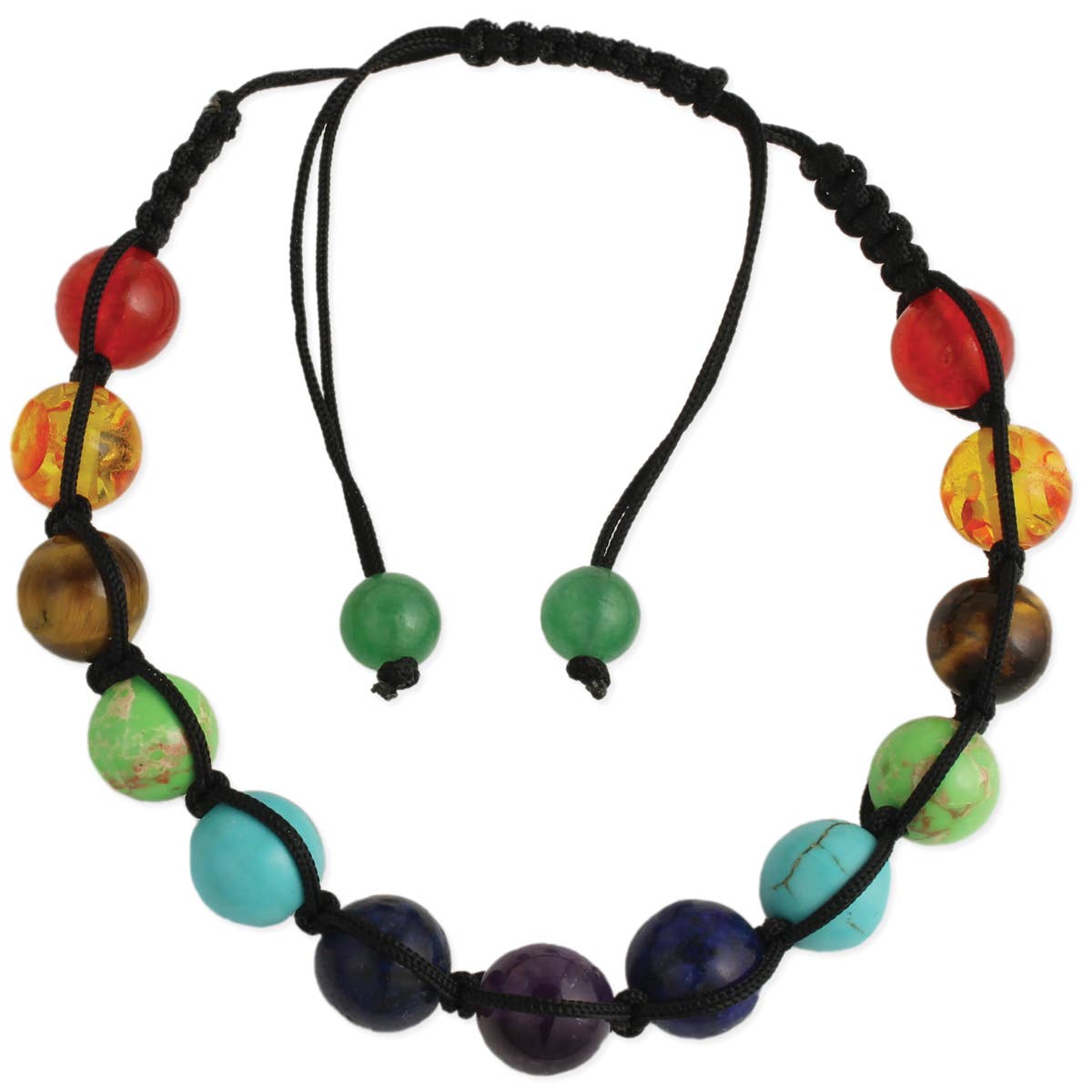 Rainbow Chakra Stone Bead Pull Bracelet