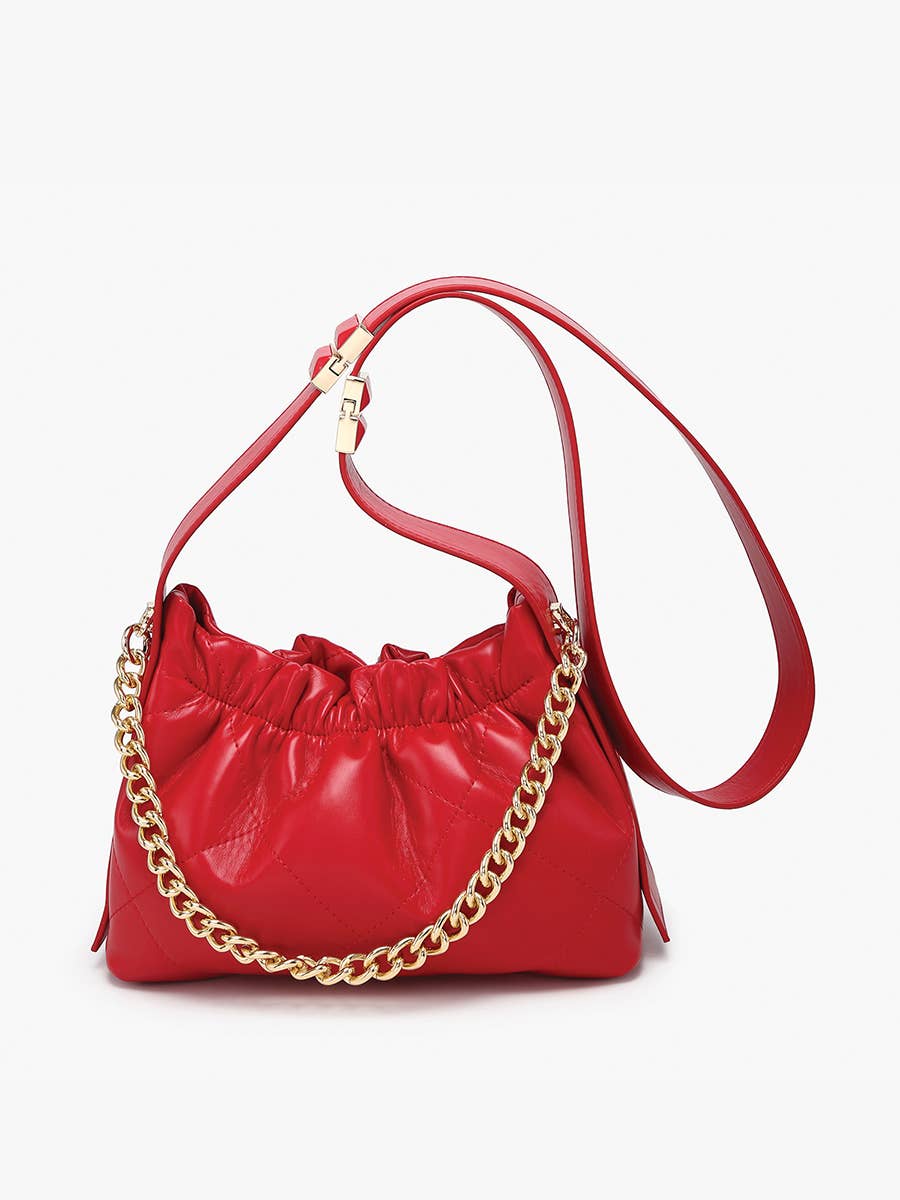 Sydney Ruched Bucket Bag- Brown