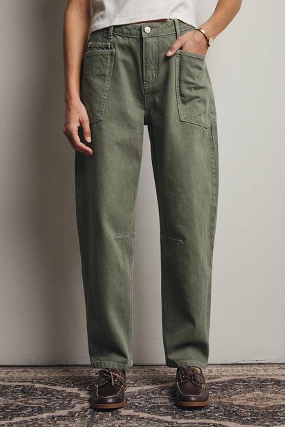 Sage Barrel Utility Jeans