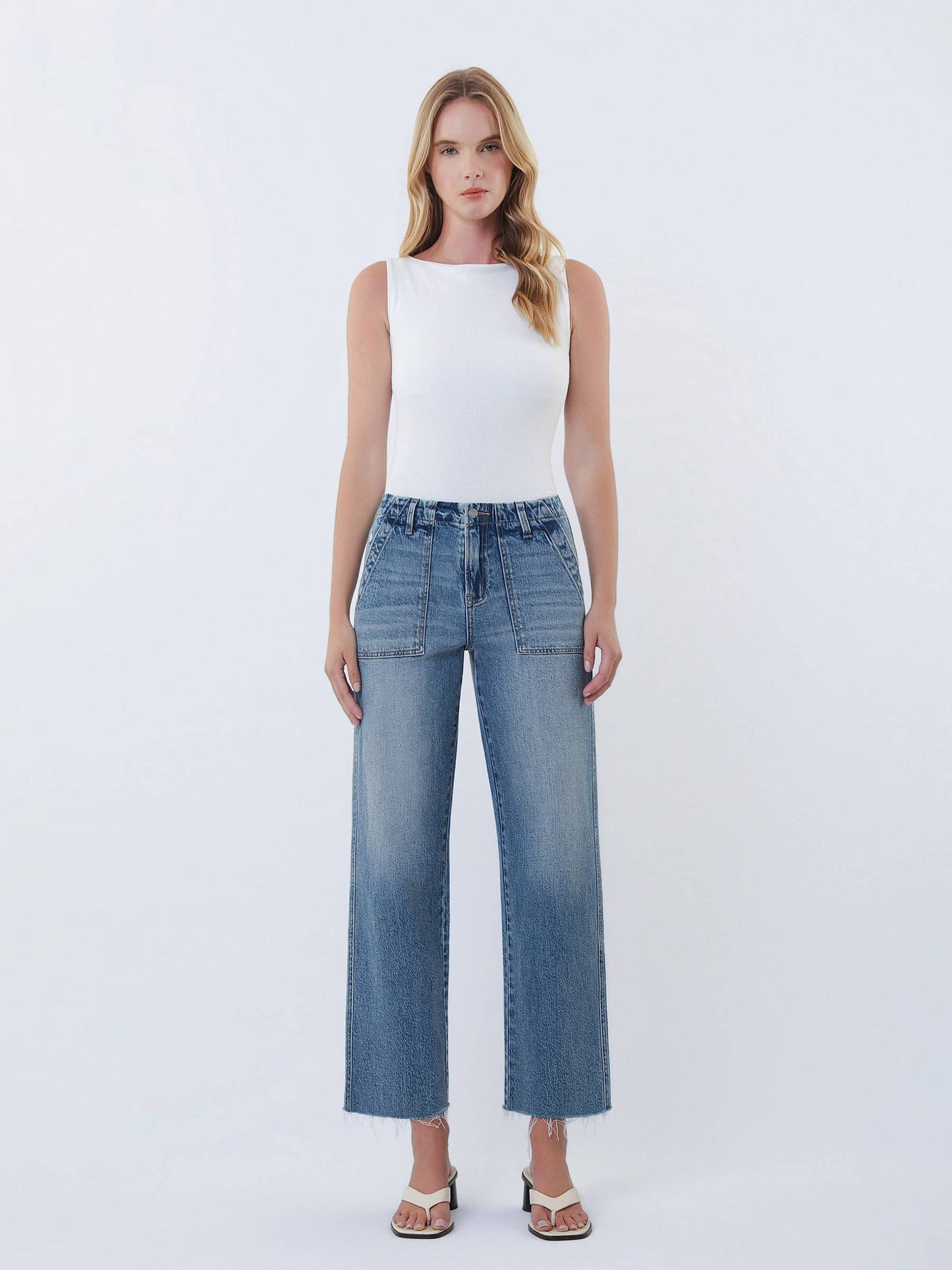 Finley Patch Pocket Straight Leg Jeans