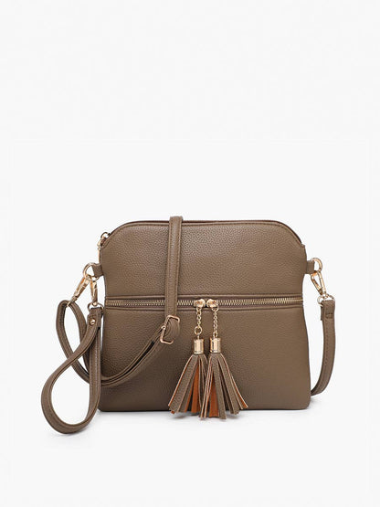 Tara Double Zip Crossbody - Green