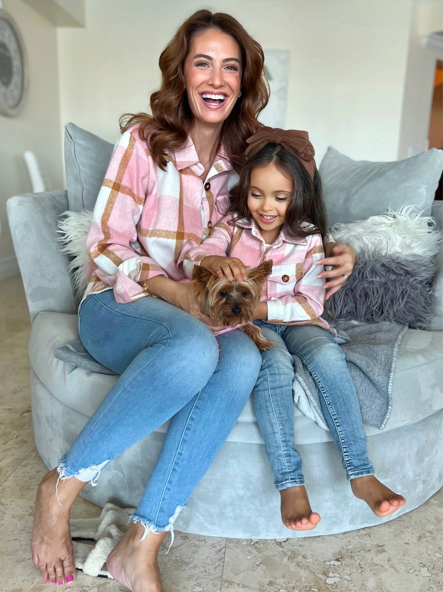 Mommy & Me Blushing Babes Pink Flannel Shirt - Adult