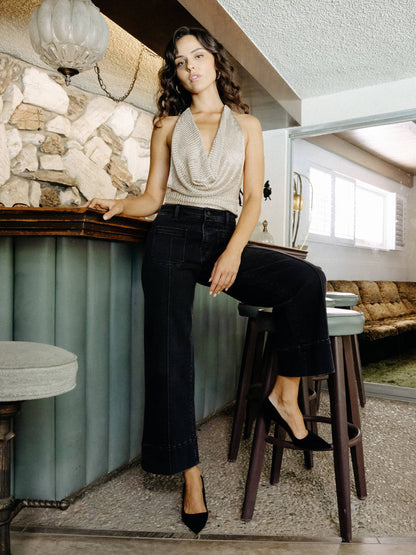 Tara Wide Leg Back Denim Jeans