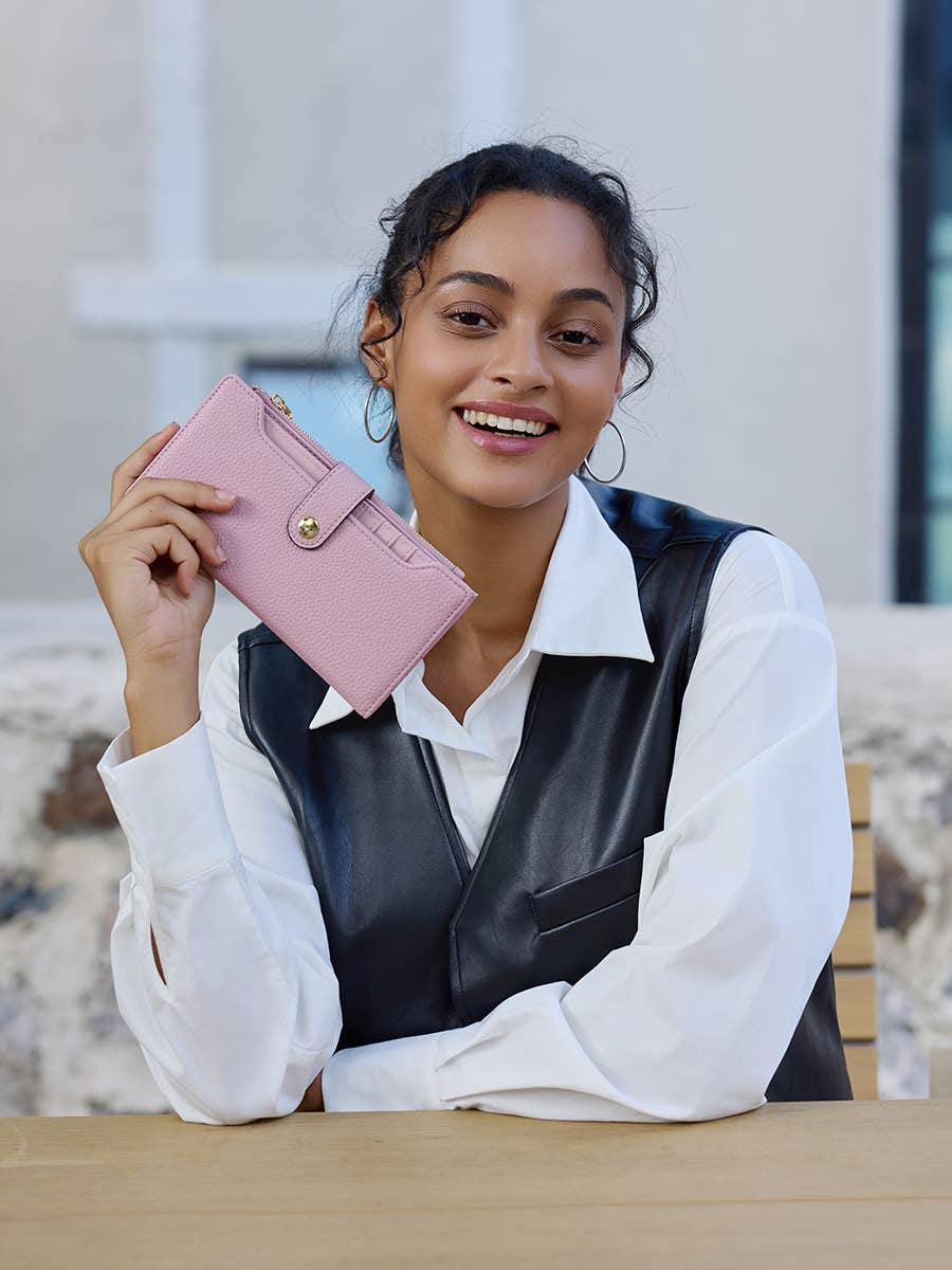 Violet RFID Fold-Out Wallet - Cotton