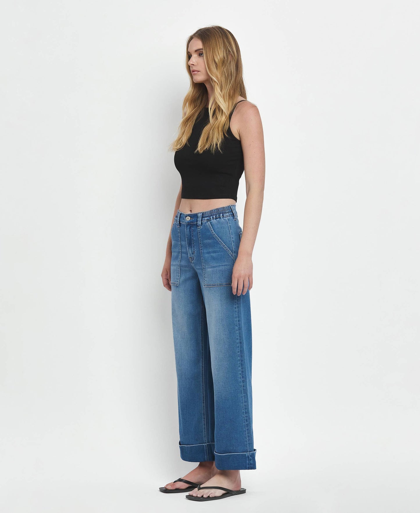 Envy Cuffed Wide Leg Jeans
