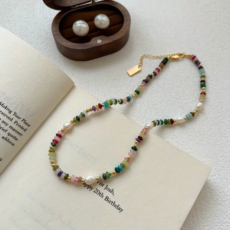Colorful Glass Beaded Necklace