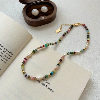 Colorful Glass Beaded Necklace