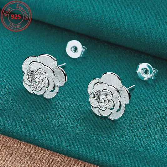 .925 Rose Stud Earrings