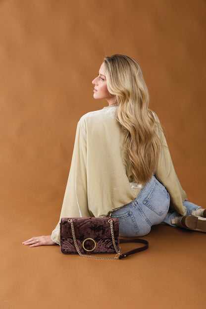 Edinburgh Soft Textured Crossbody Bag - Chocolate
