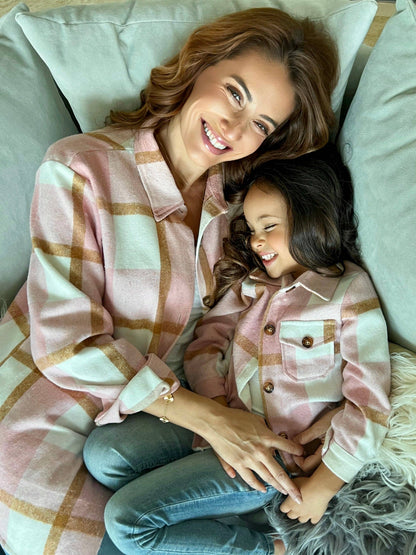 Mommy & Me Blushing Babes Pink Flannel Shirt - Adult