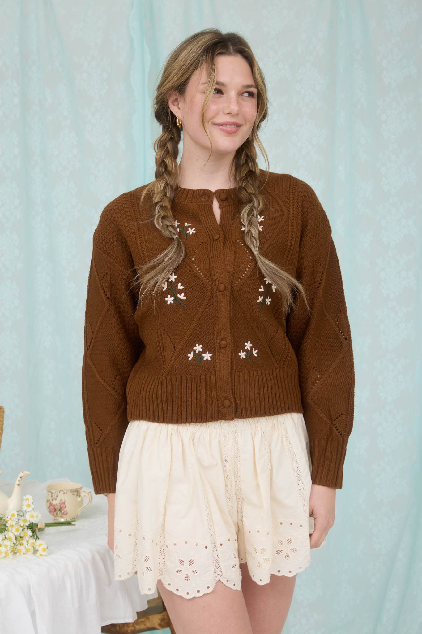 Fawn Embroidered Cardigan