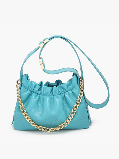 Sydney Ruched Bucket Bag- Brown
