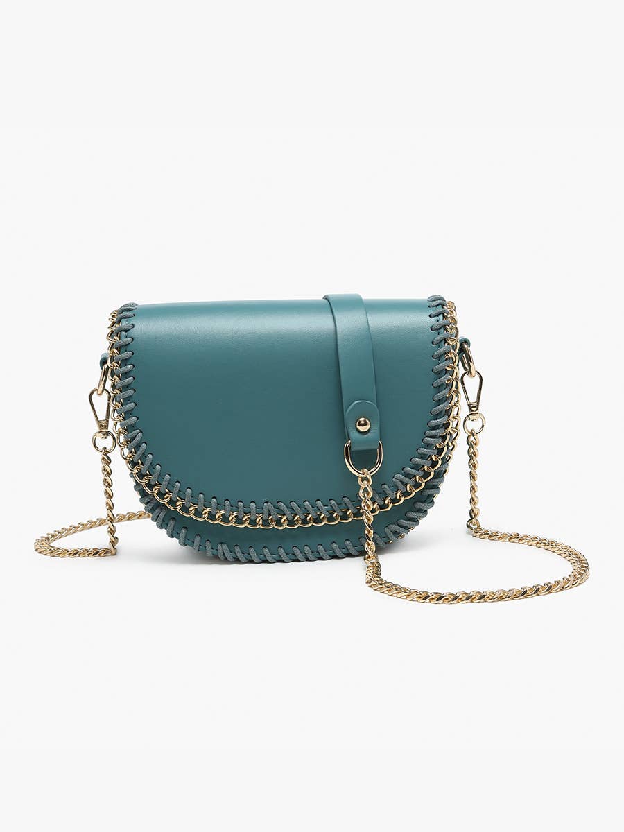 Istanbul Gold Chain Trim Crossbody - Greige