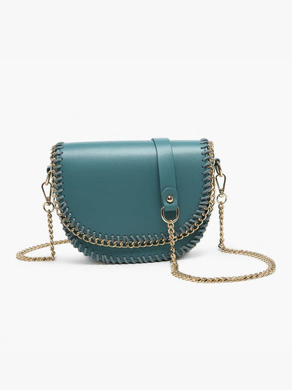 Istanbul Gold Chain Trim Crossbody - Greige
