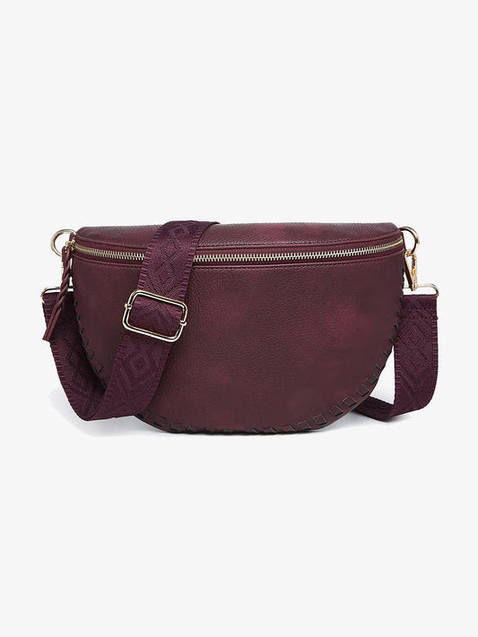 Janae Whipstitch Sling Bag - Cherry