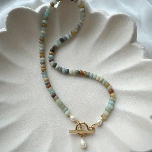Aquamarine Beaded Necklace