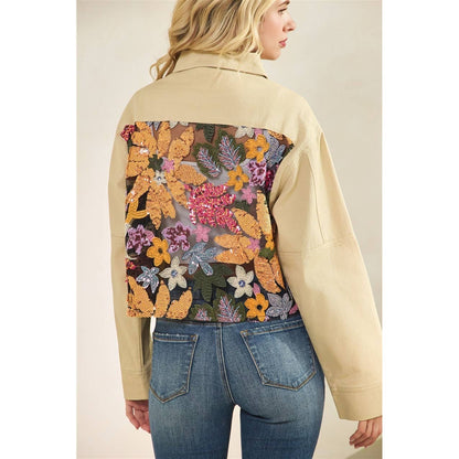 Genevieve Floral Lace Denim Jacket