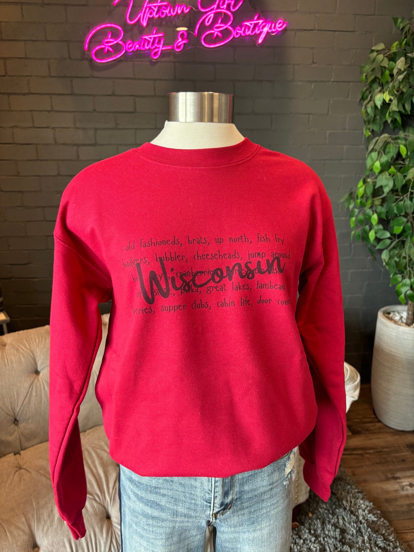 Wisconsin Slogan Crewneck Sweatshirt