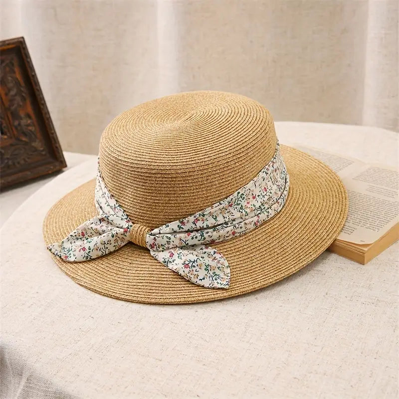 Sun Hat w/ Floral Bow