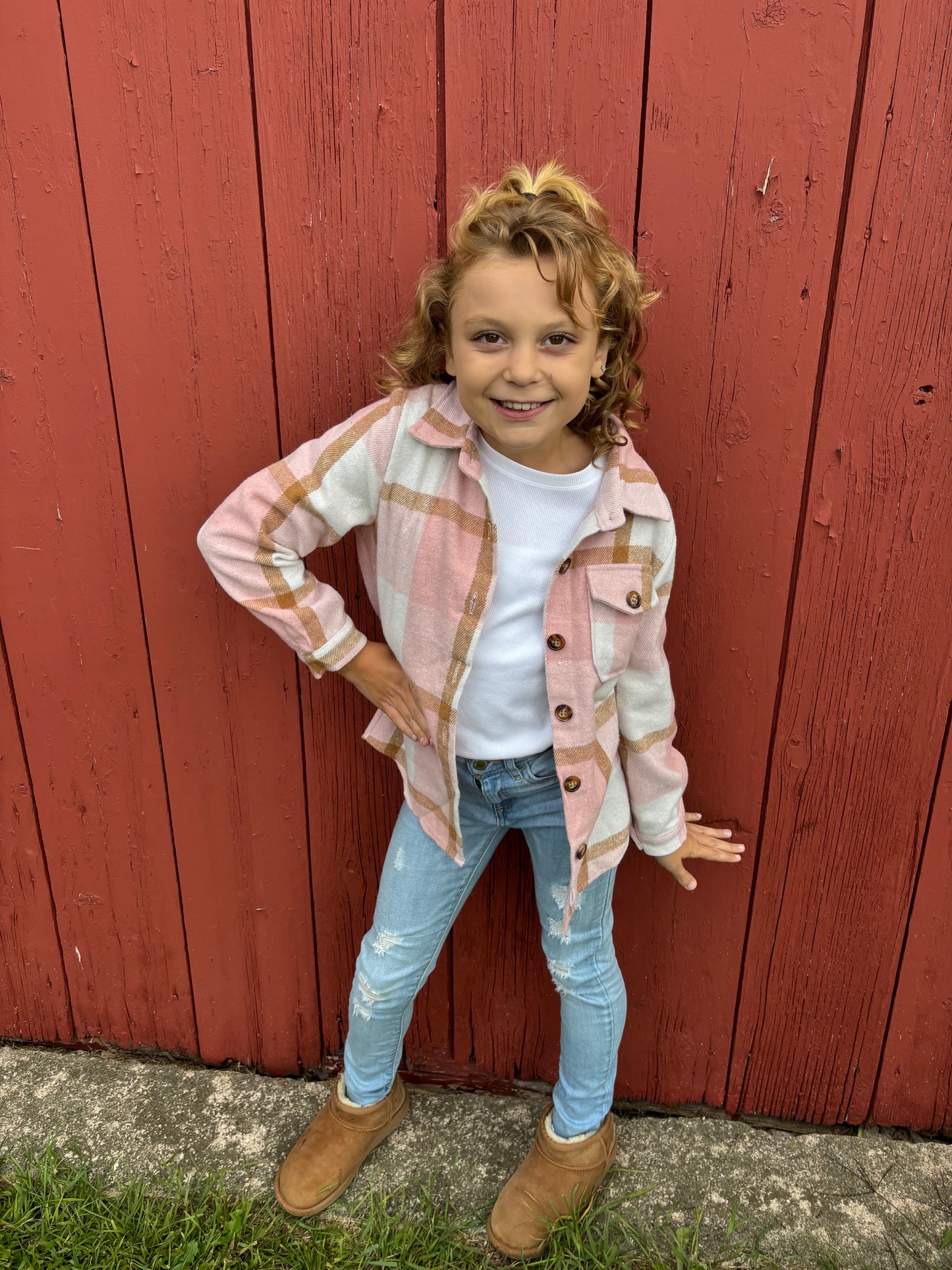 Mommy & Me Blushing Babes Pink Flannel Shirt - Adult