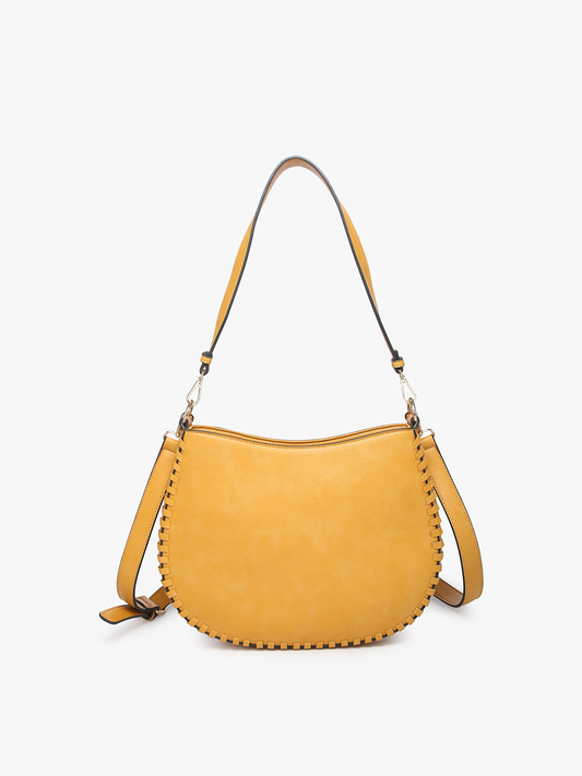 Raquel Whipstitch Trim Crossbody - Mustard