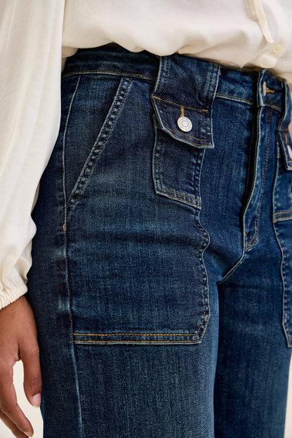 Evie Wide Crop Utility Jeans