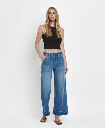 Envy Cuffed Wide Leg Jeans