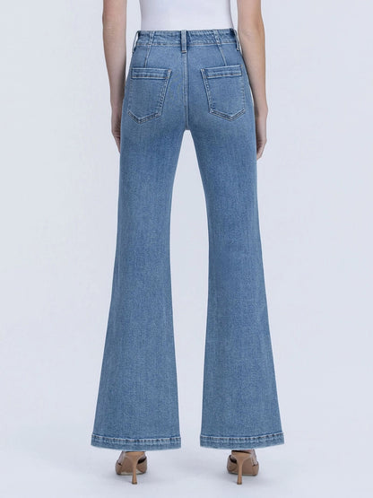 Clara Slit-Hem Flare Jeans