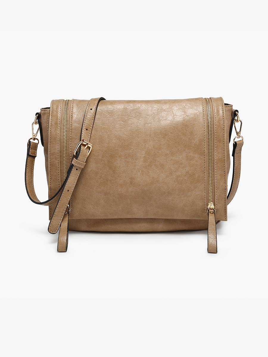 Foster Distressed Crossbody Bag - Charcoal