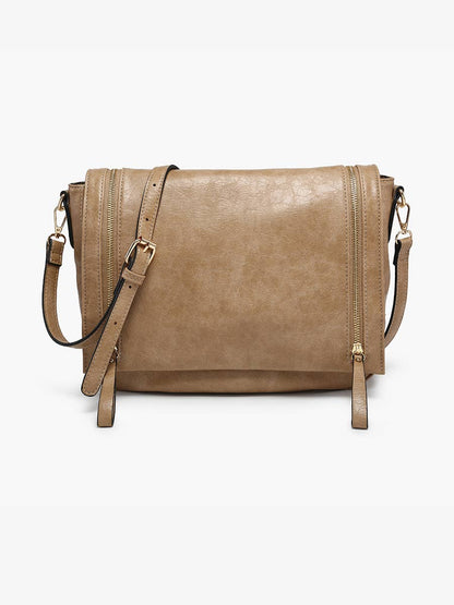 Foster Distressed Crossbody Bag - Charcoal