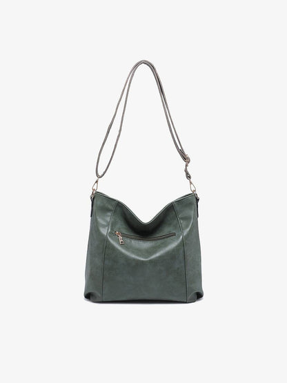 Mina Distressed Hobo Bag - Tan/Grey