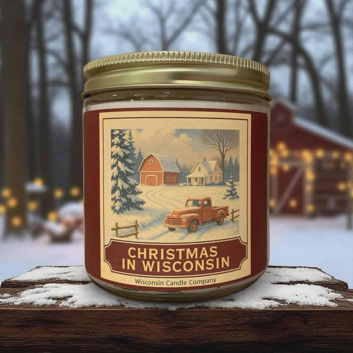 Christmas in Wisconsin Candle  - 16 oz Jar