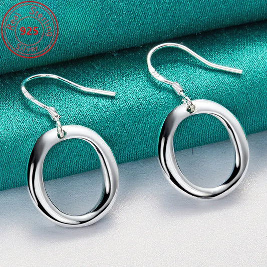 .925 Silver Oval Earrings