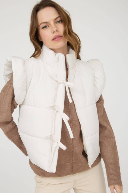 Hailey Flutter Sleeve Puffer Vest