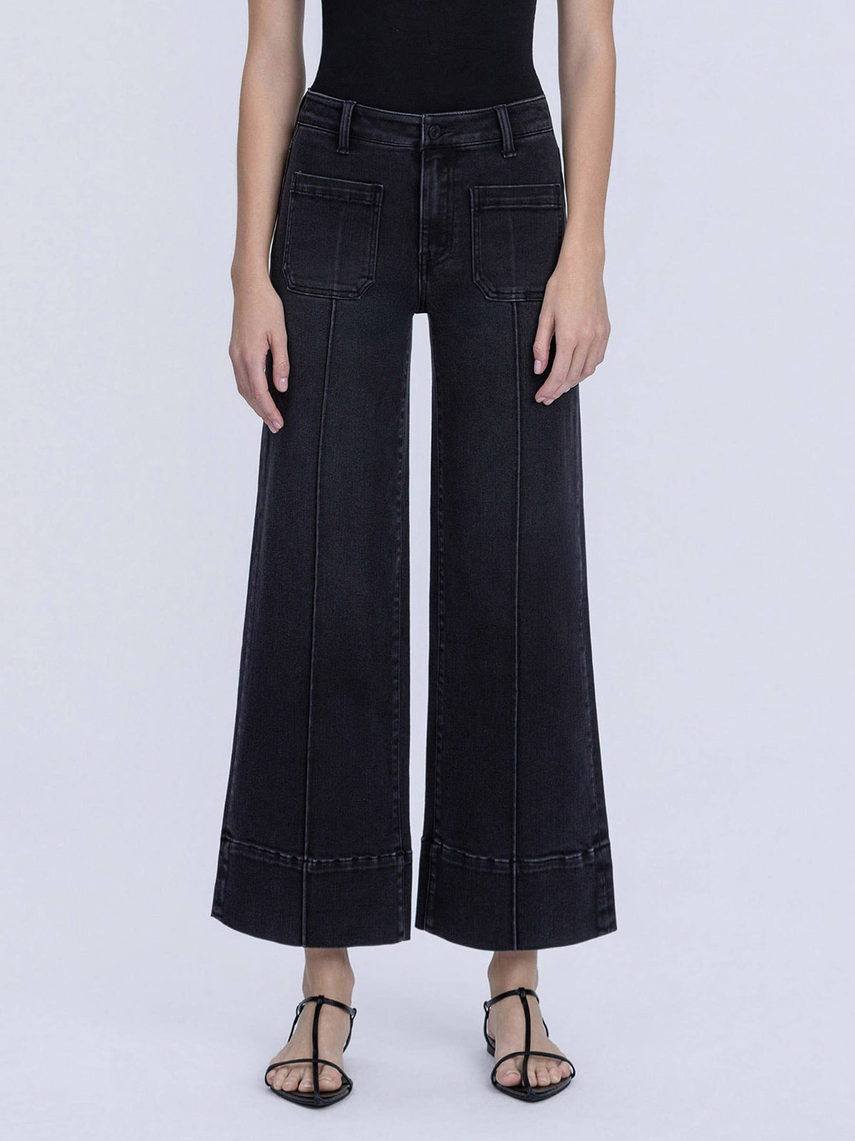 Tara Wide Leg Back Denim Jeans