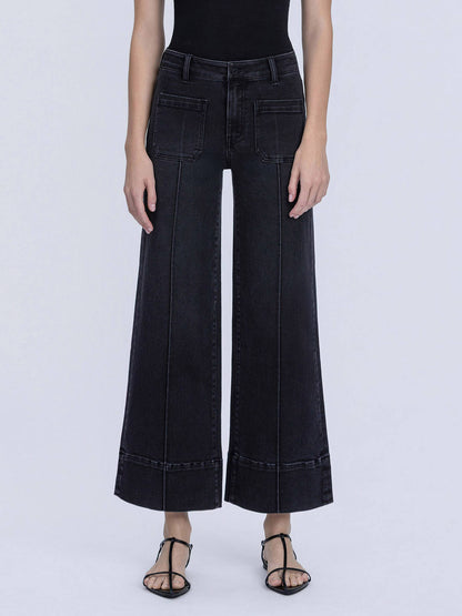 Tara Wide Leg Back Denim Jeans