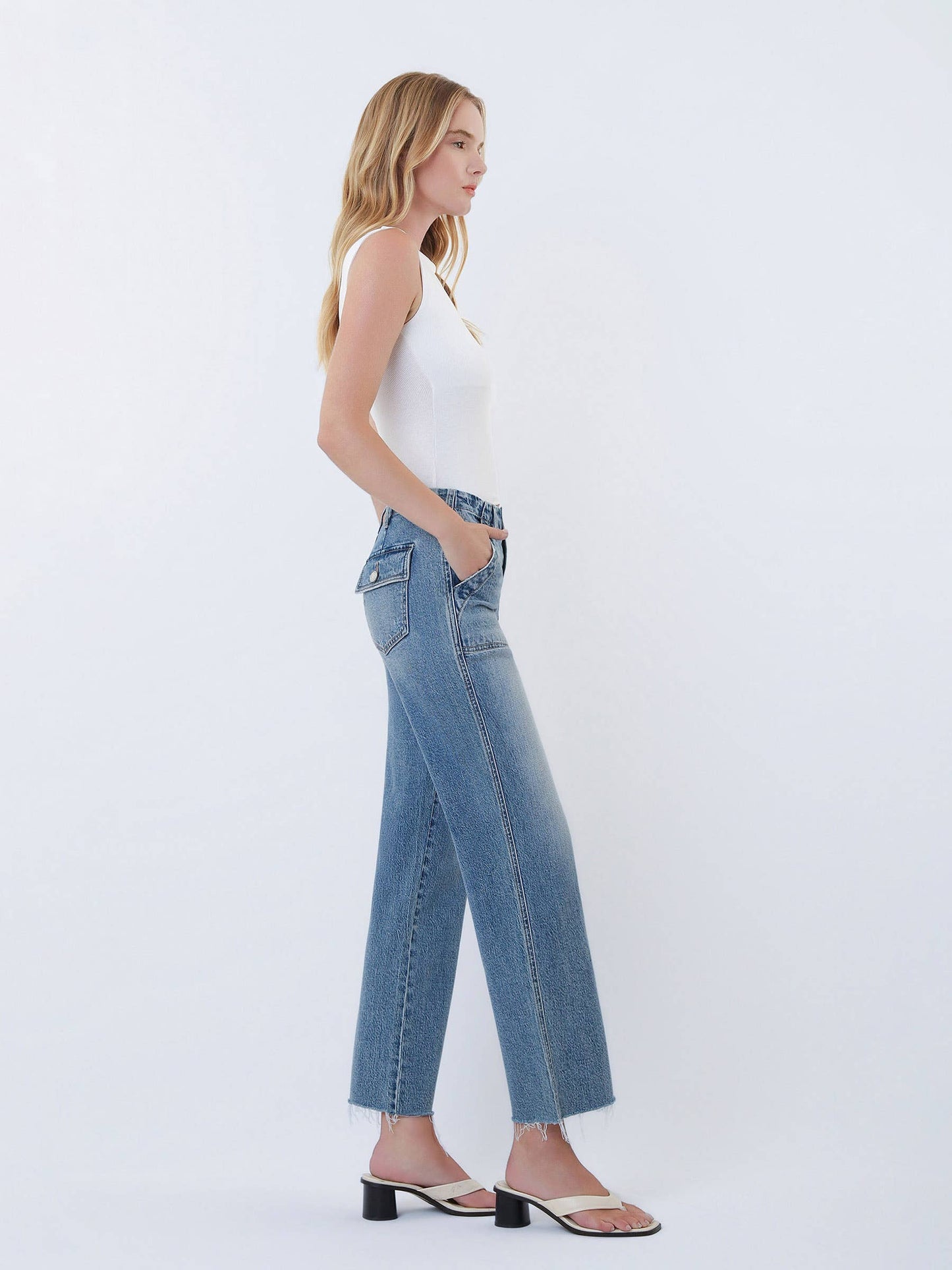 Finley Patch Pocket Straight Leg Jeans