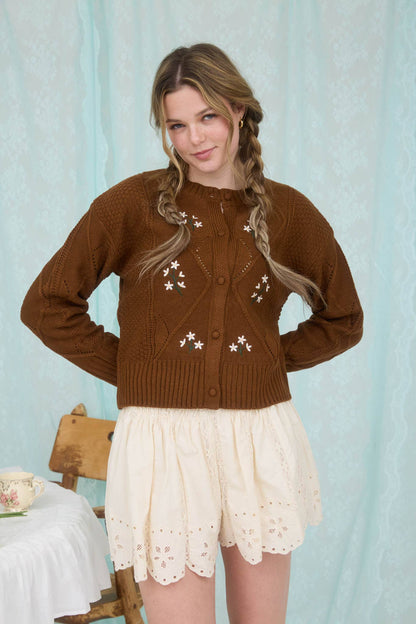 Fawn Embroidered Cardigan