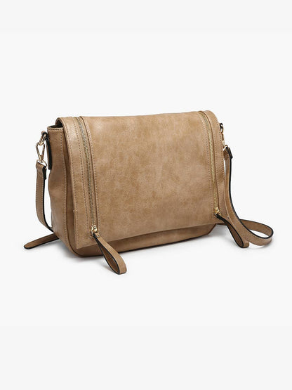 Foster Distressed Crossbody Bag - Charcoal