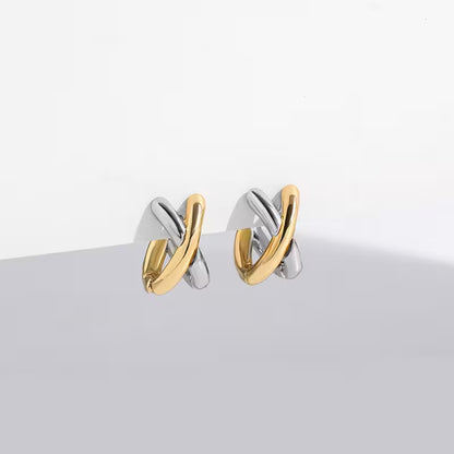 DuoTwist Mixed Metal Hoops