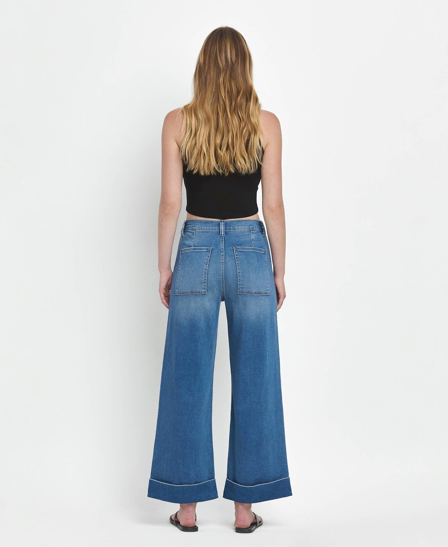 Envy Cuffed Wide Leg Jeans