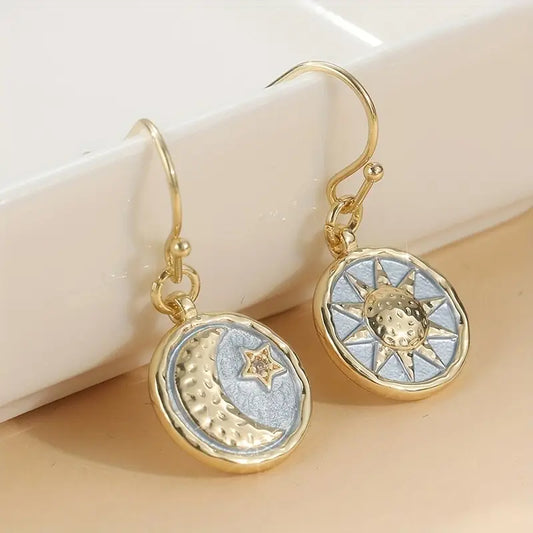 Sun & Moon Mixed Metal Earrings