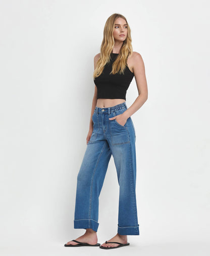 Envy Cuffed Wide Leg Jeans